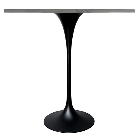 Verve Bar Height Dining Table with Round MDF/Sintered Stone/Resin Top & Black Stainless Steel Base