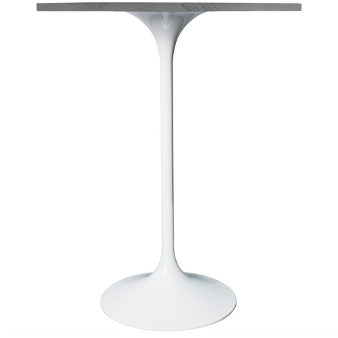 Verve Bar Height Dining Table with Round MDF/Sintered Stone/Resin Top and White Stainless Steel Pedestal Base