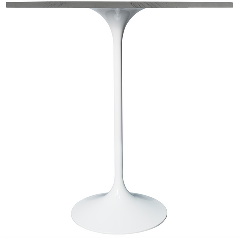 Verve Bar Height Dining Table with Round MDF/Sintered Stone/Resin Top and White Stainless Steel Pedestal Base