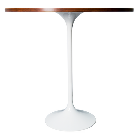 Verve Bar Height Dining Table with Round MDF/Sintered Stone/Resin Top and White Stainless Steel Pedestal Base