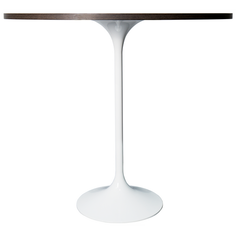 Verve Bar Height Dining Table with Round MDF/Sintered Stone/Resin Top and White Stainless Steel Pedestal Base