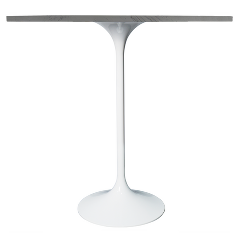 Verve Bar Height Dining Table with Round MDF/Sintered Stone/Resin Top and White Stainless Steel Pedestal Base