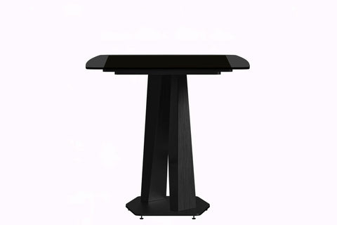 Voren Dining Table with Rectangular Tabletop with Gold/Black Stainless Steel Base