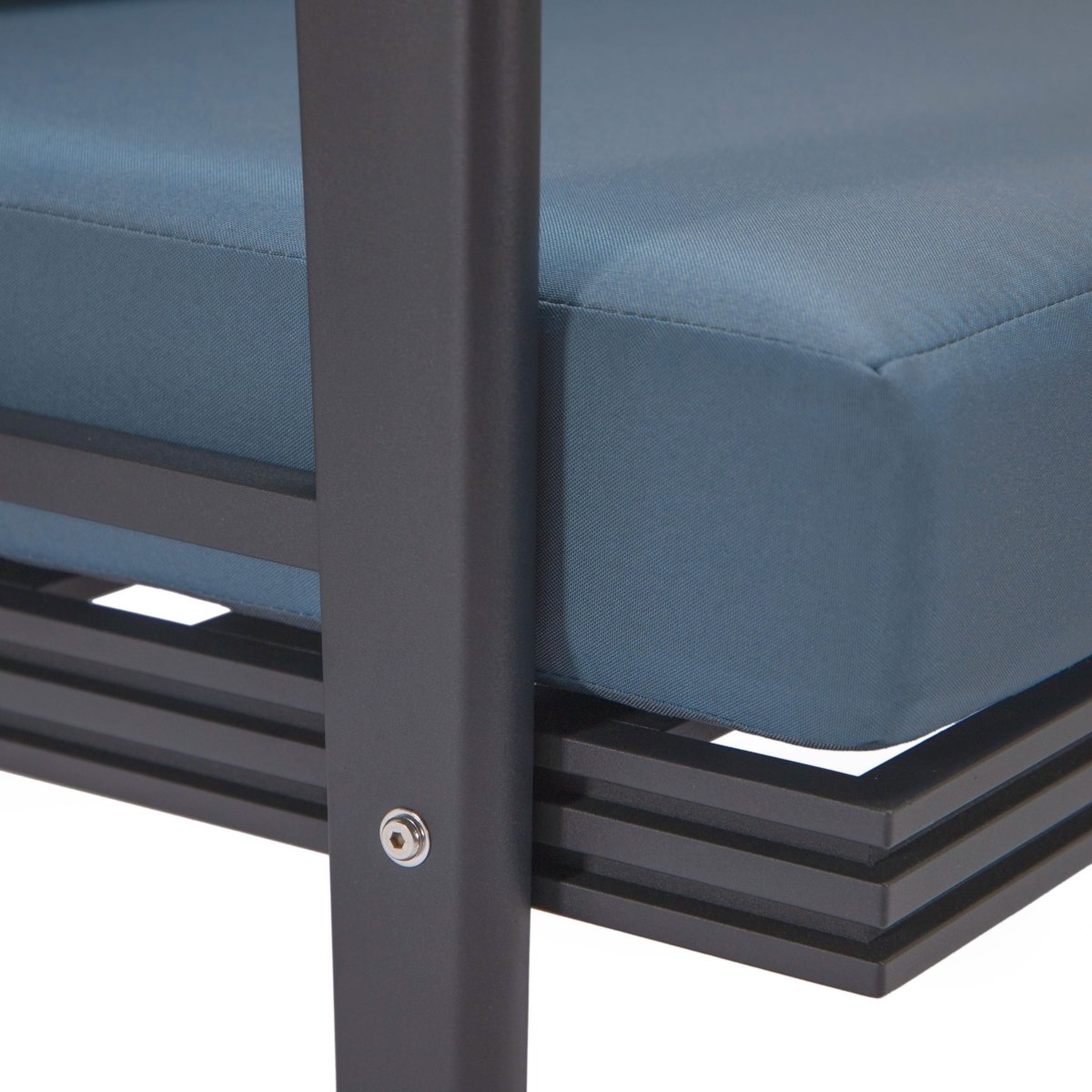 Walbrooke Modern Outdoor Patio Loveseat – Black, Brown, White, or Grey Frame & Removable Cushions