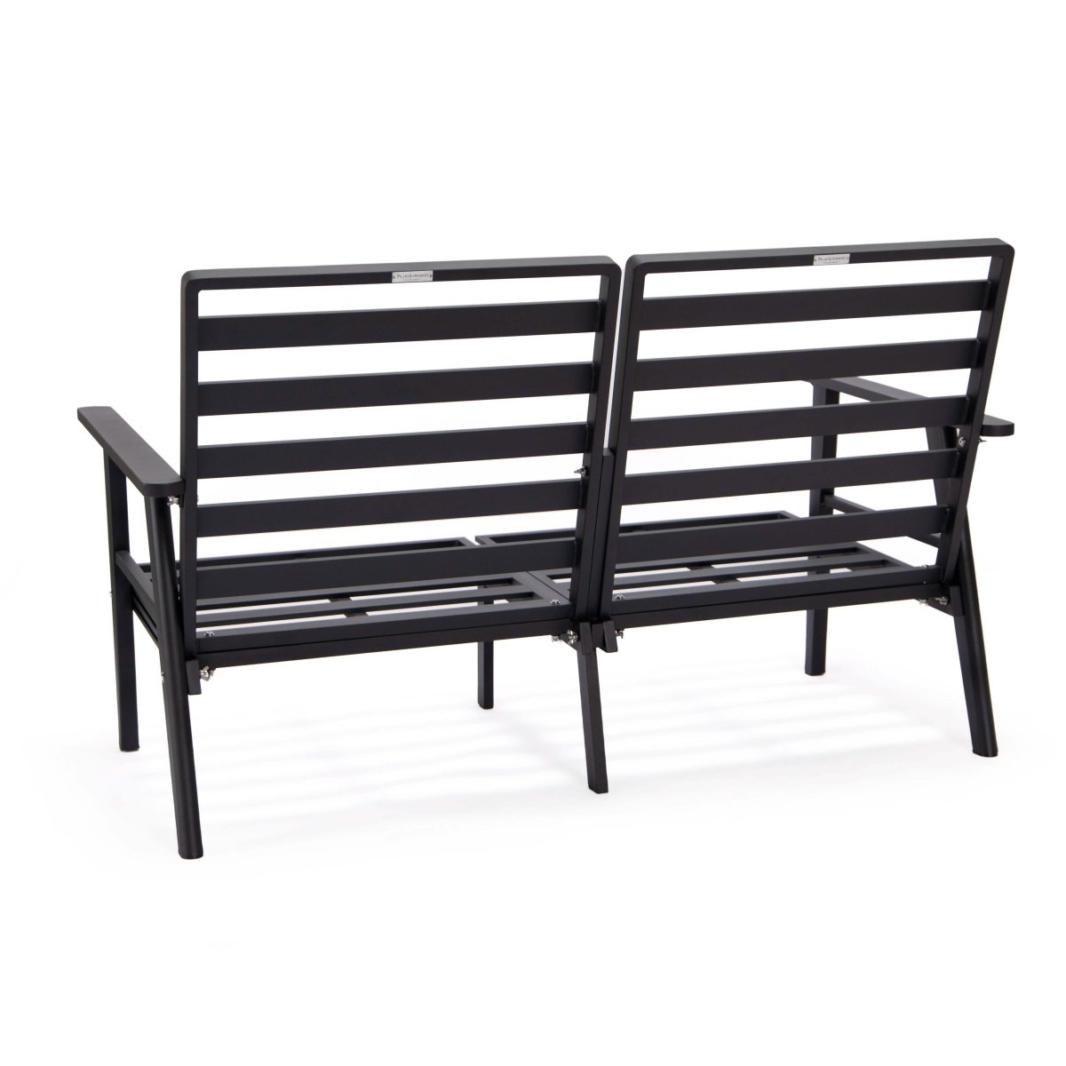 Walbrooke Modern Outdoor Patio Loveseat – Black, Brown, White, or Grey Frame & Removable Cushions