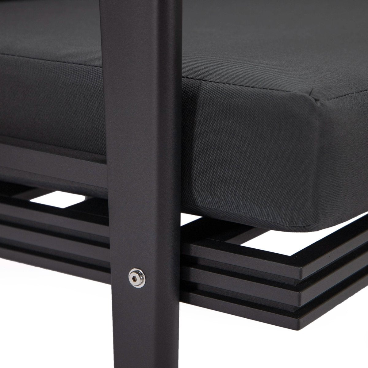 Walbrooke Modern Outdoor Patio Loveseat – Black, Brown, White, or Grey Frame & Removable Cushions