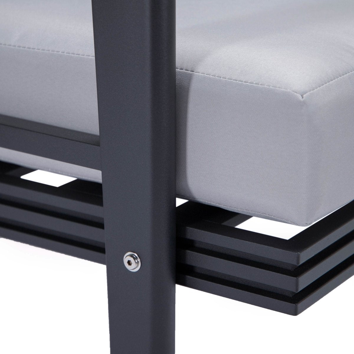 Walbrooke Modern Outdoor Patio Loveseat – Black, Brown, White, or Grey Frame & Removable Cushions