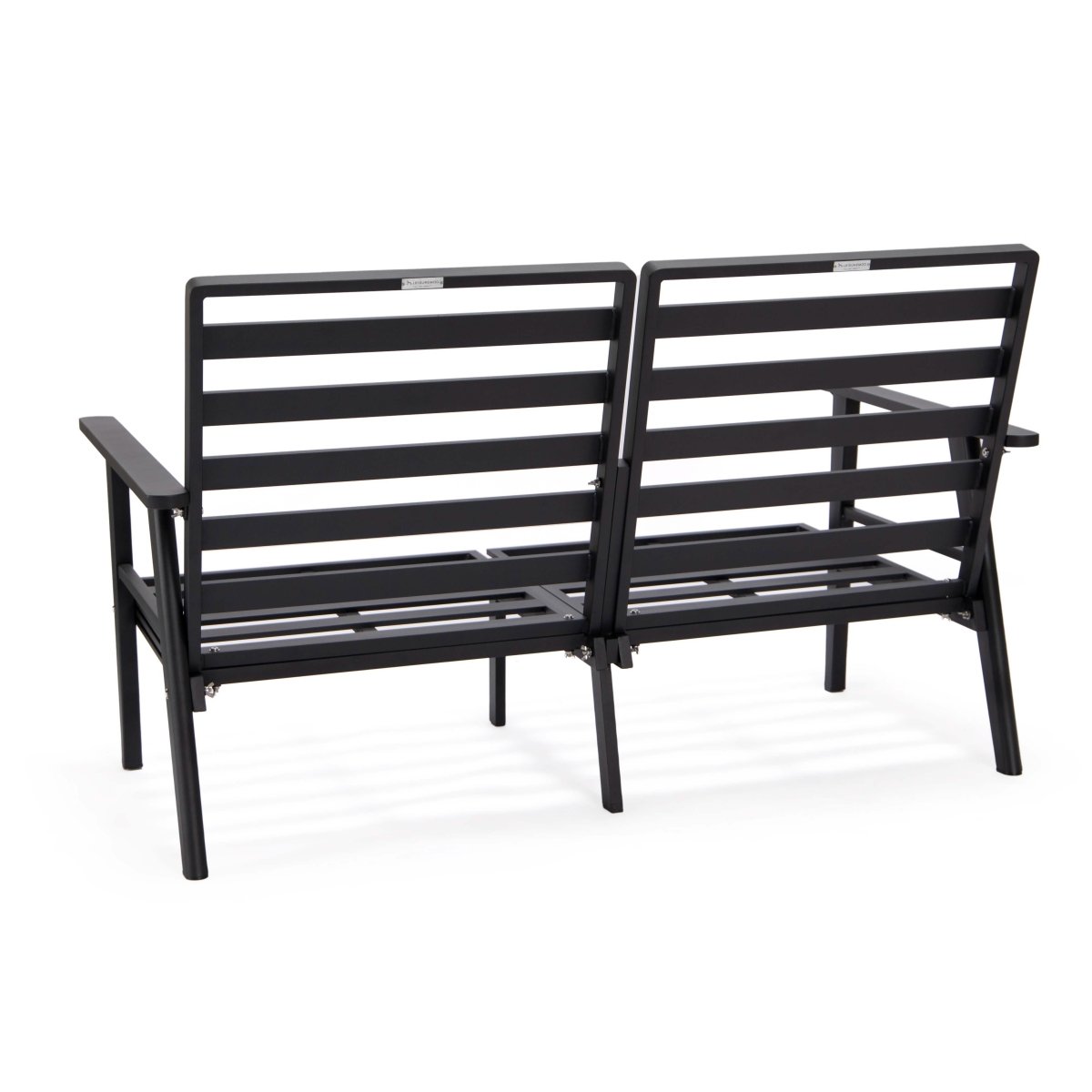 Walbrooke Modern Outdoor Patio Loveseat – Black, Brown, White, or Grey Frame & Removable Cushions