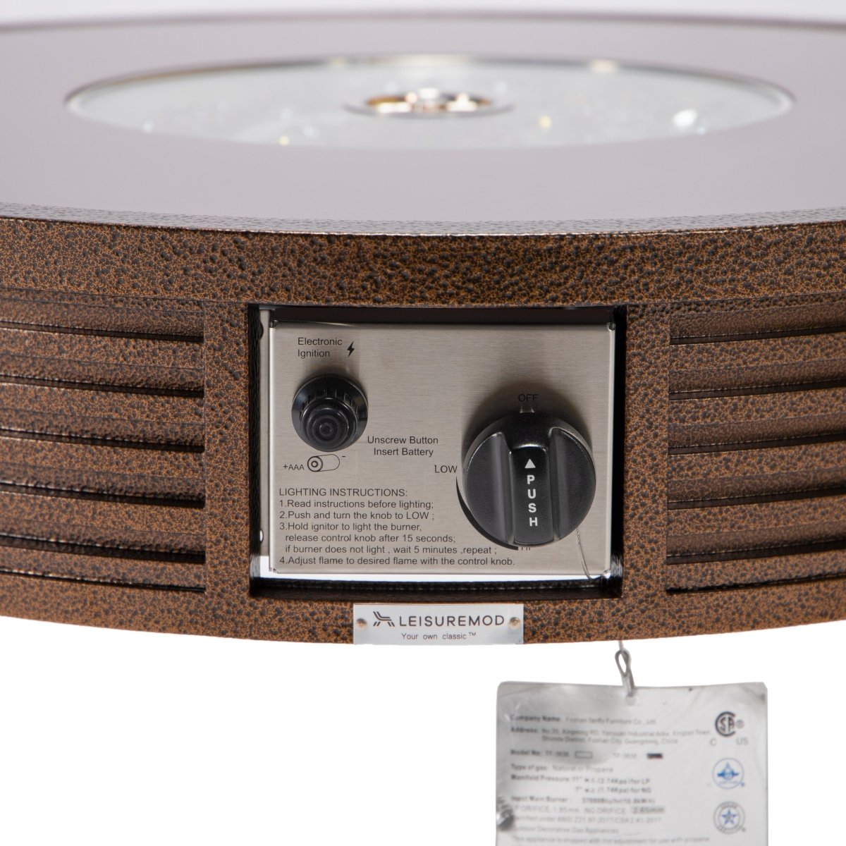 Walbrooke Modern Outdoor Round Fire Pit Table with Powder - Coated Aliuminum Frame and Slats/Non Slats Design