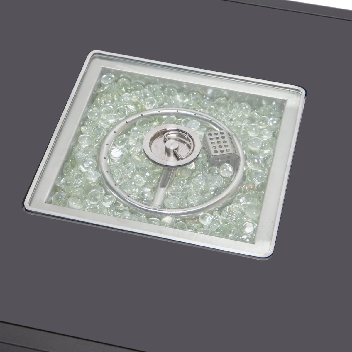 Walbrooke Modern Outdoor Square Fire Pit Table with Powder - Coated Aliuminum Frame Slats/Non Slats Design