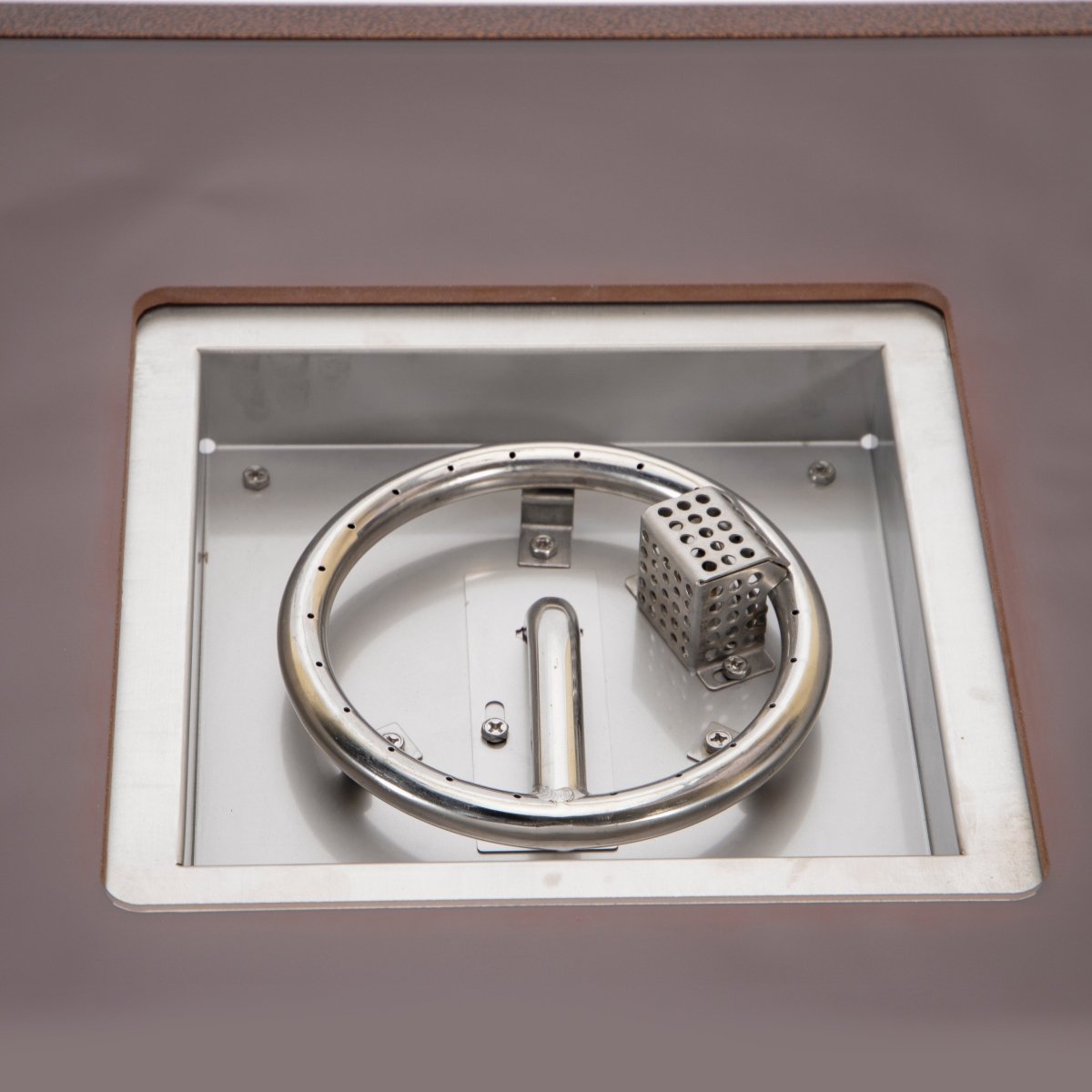 Walbrooke Modern Outdoor Square Fire Pit Table with Powder - Coated Aliuminum Frame Slats/Non Slats Design