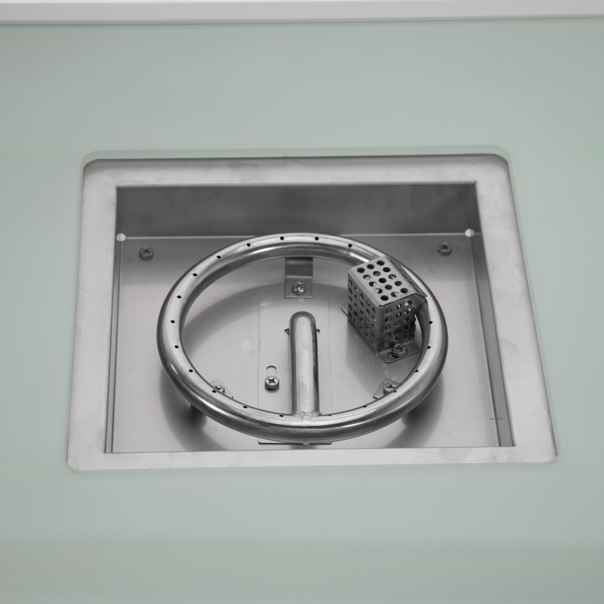 Walbrooke Modern Outdoor Square Fire Pit Table with Powder - Coated Aliuminum Frame Slats/Non Slats Design