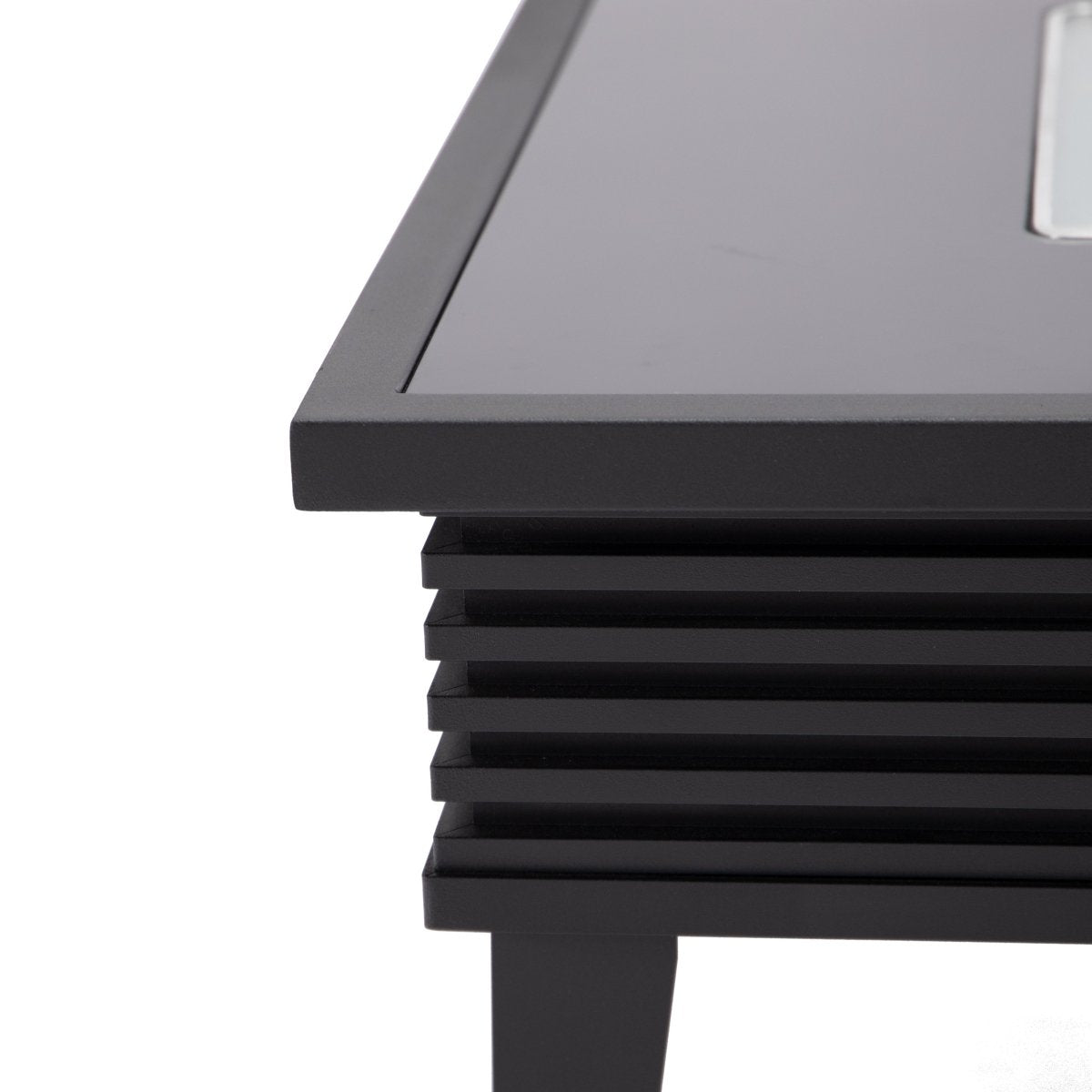 Walbrooke Modern Outdoor Square Fire Pit Table with Powder - Coated Aliuminum Frame Slats/Non Slats Design