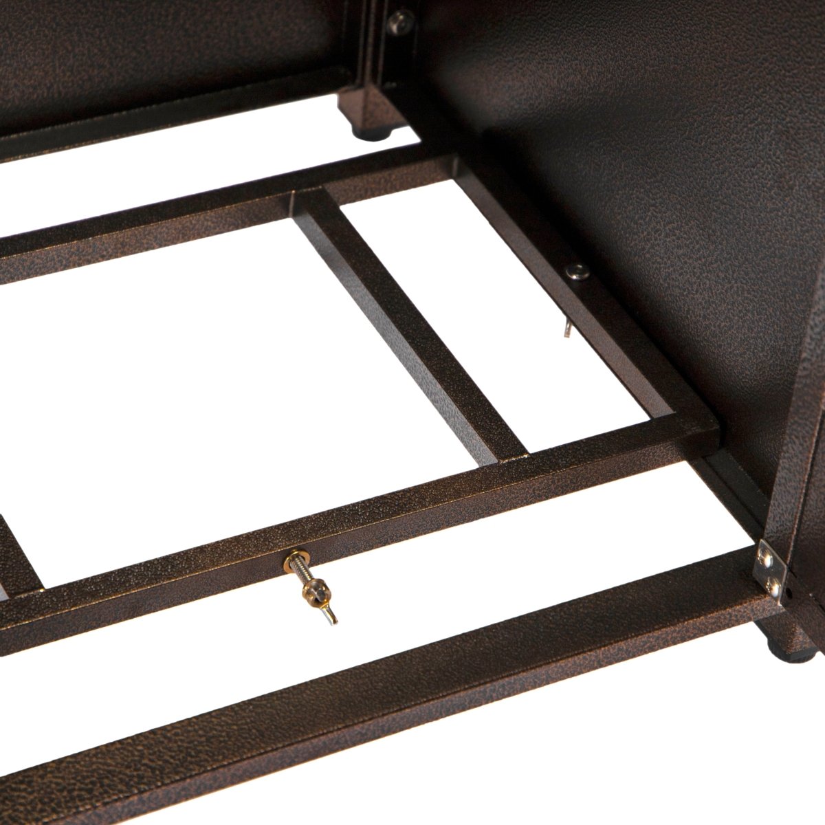 Walbrooke Modern Square Tank Holder Table with Tempered Glass Top and Powder Coated Aluminum Slats/Non Slats Design