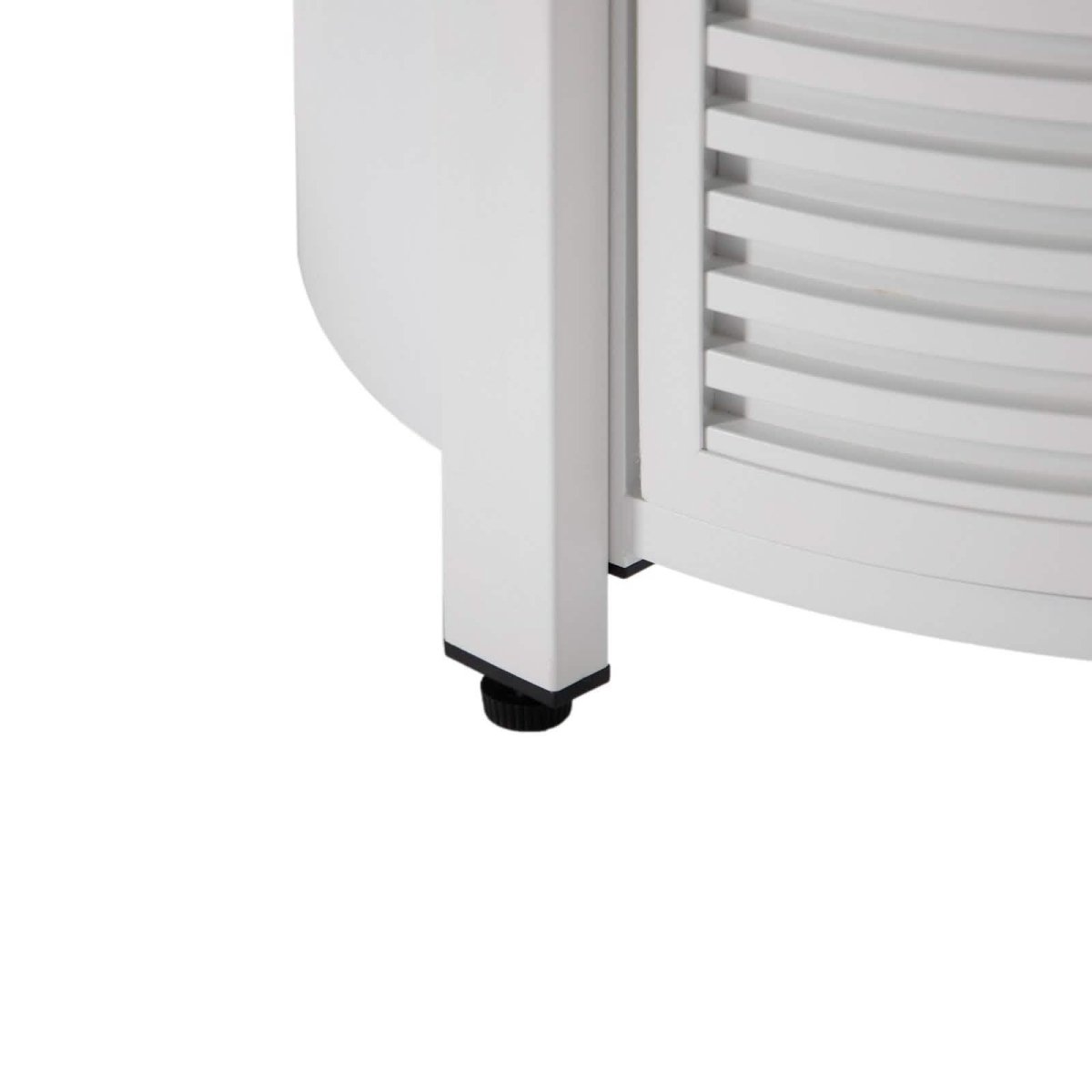 Walbrooke Outdoor Patio Round Fire Pit and Tank Holder with Slats Design White Fire Pits Leisuremod