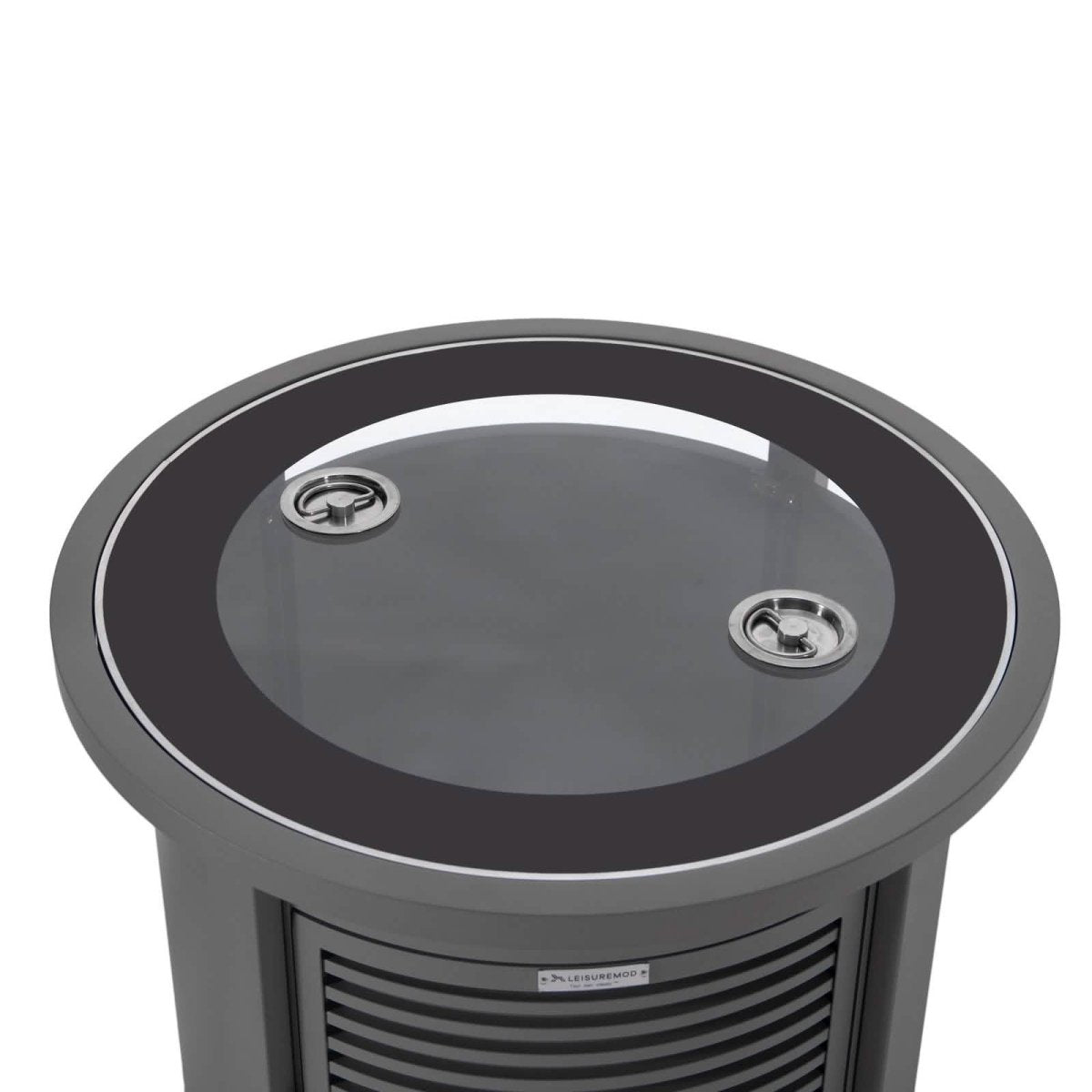 Walbrooke Outdoor Patio Round Fire Pit and Tank Holder with Slats Design White Fire Pits Leisuremod