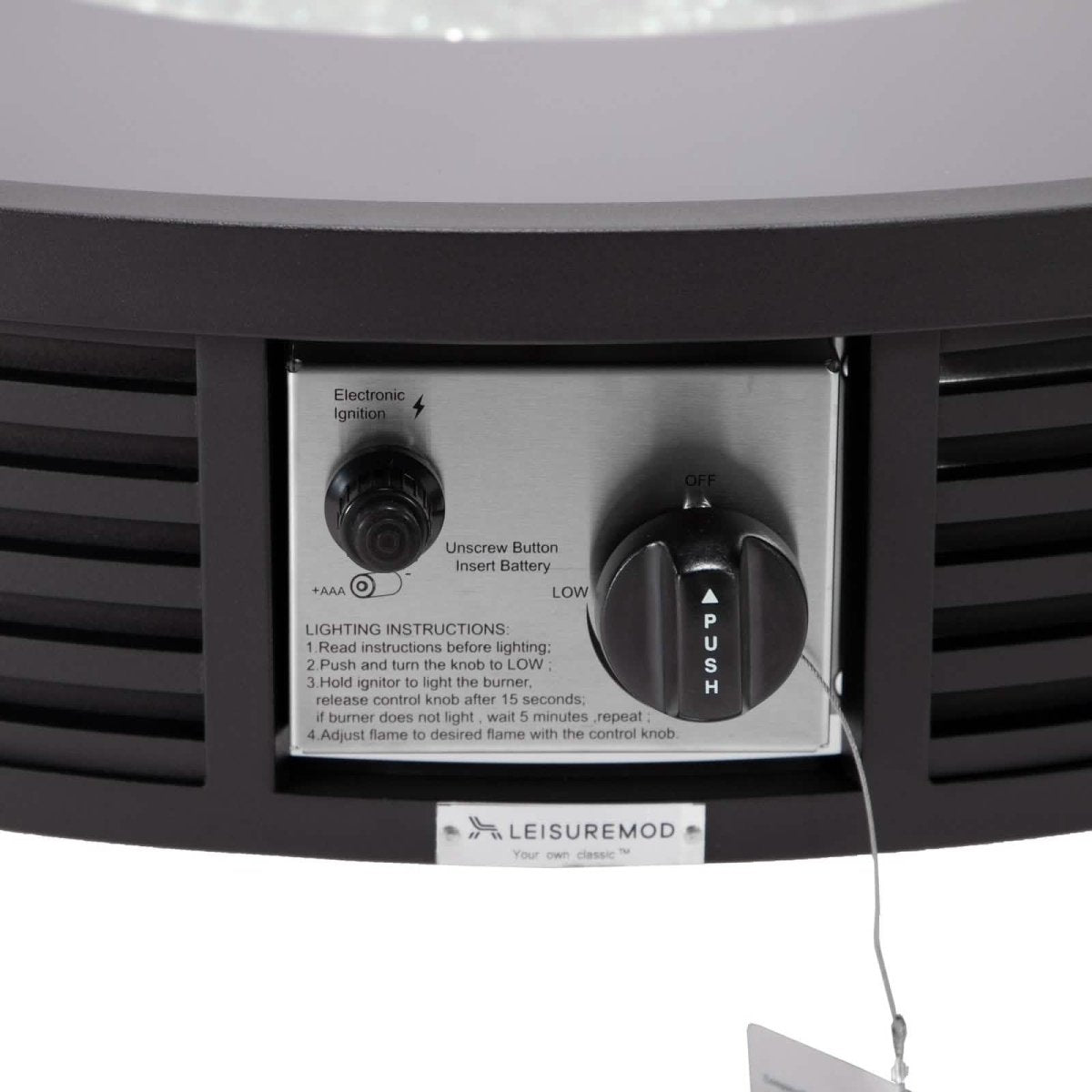 Walbrooke Outdoor Patio Round Fire Pit and Tank Holder with Slats Design White Fire Pits Leisuremod
