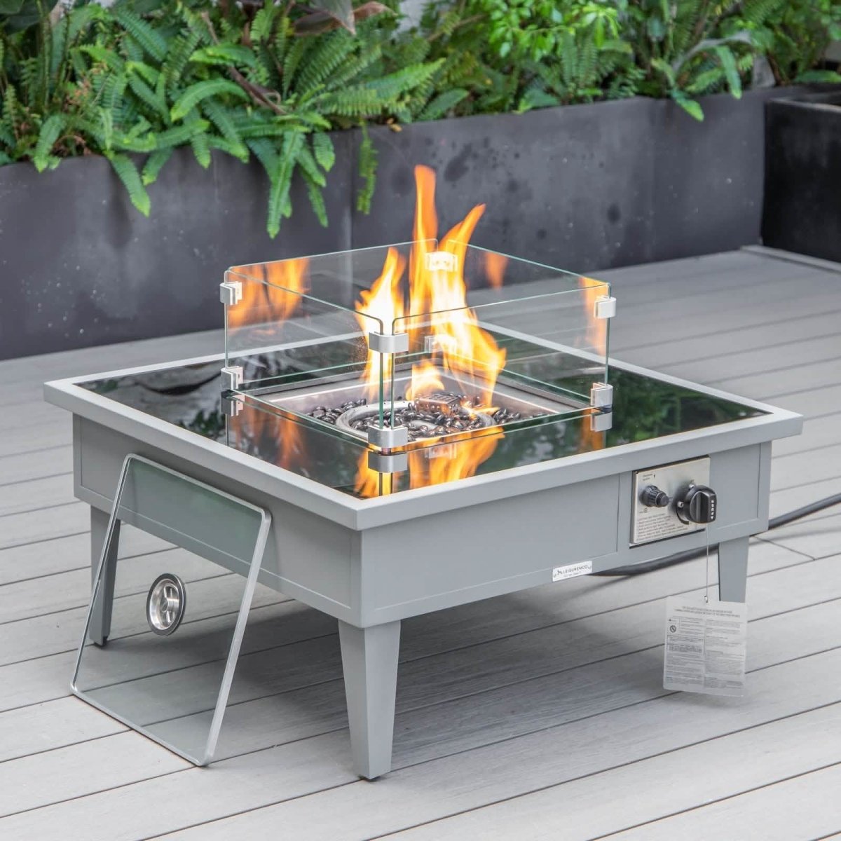 Walbrooke Outdoor Patio Square Fire Pit and Tank Holder