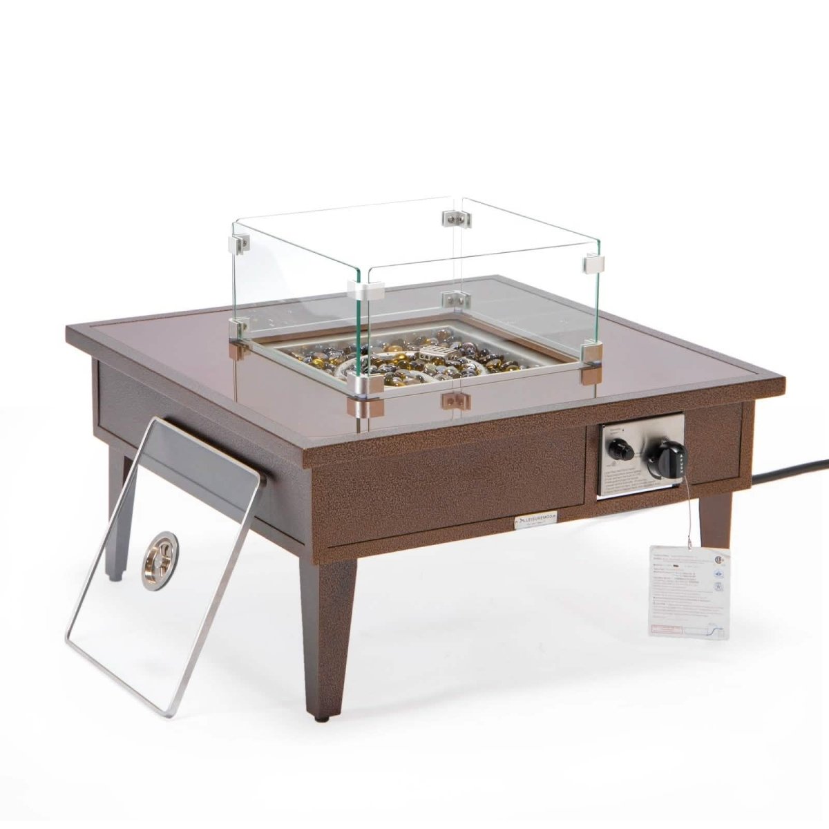 Walbrooke Outdoor Patio Square Fire Pit and Tank Holder