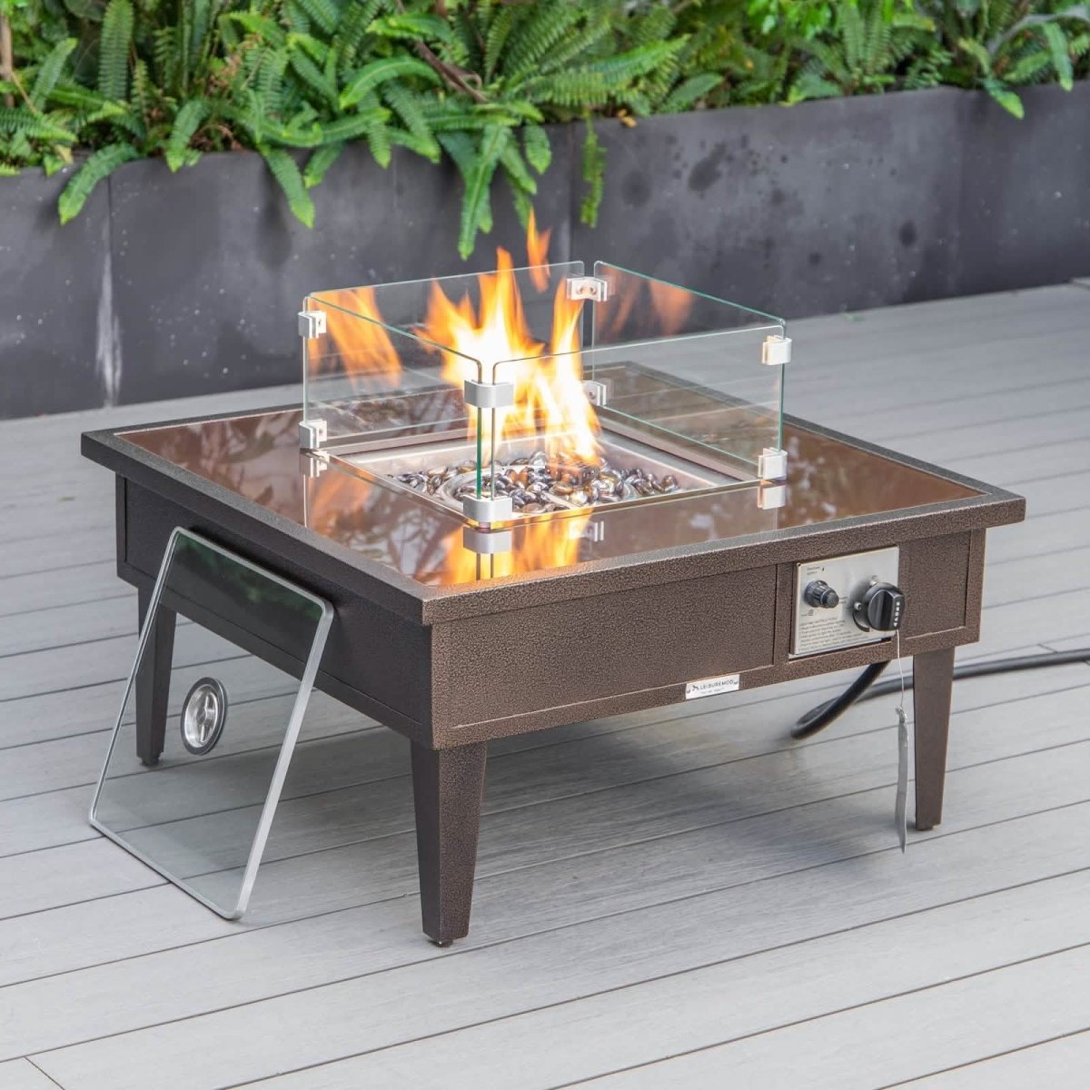 Walbrooke Outdoor Patio Square Fire Pit and Tank Holder