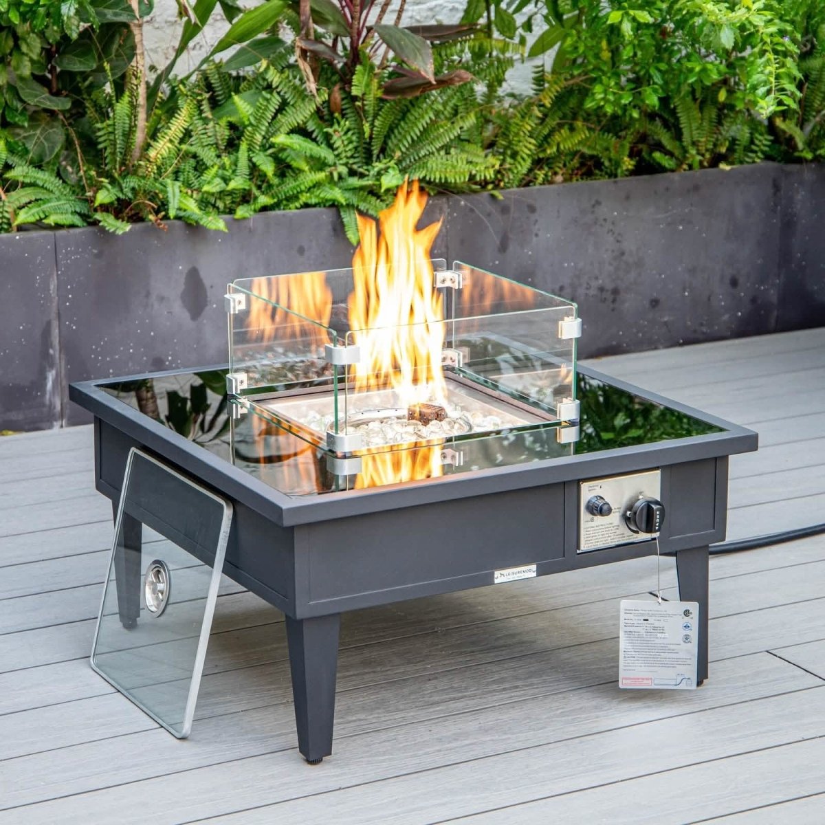 Walbrooke Outdoor Patio Square Fire Pit and Tank Holder