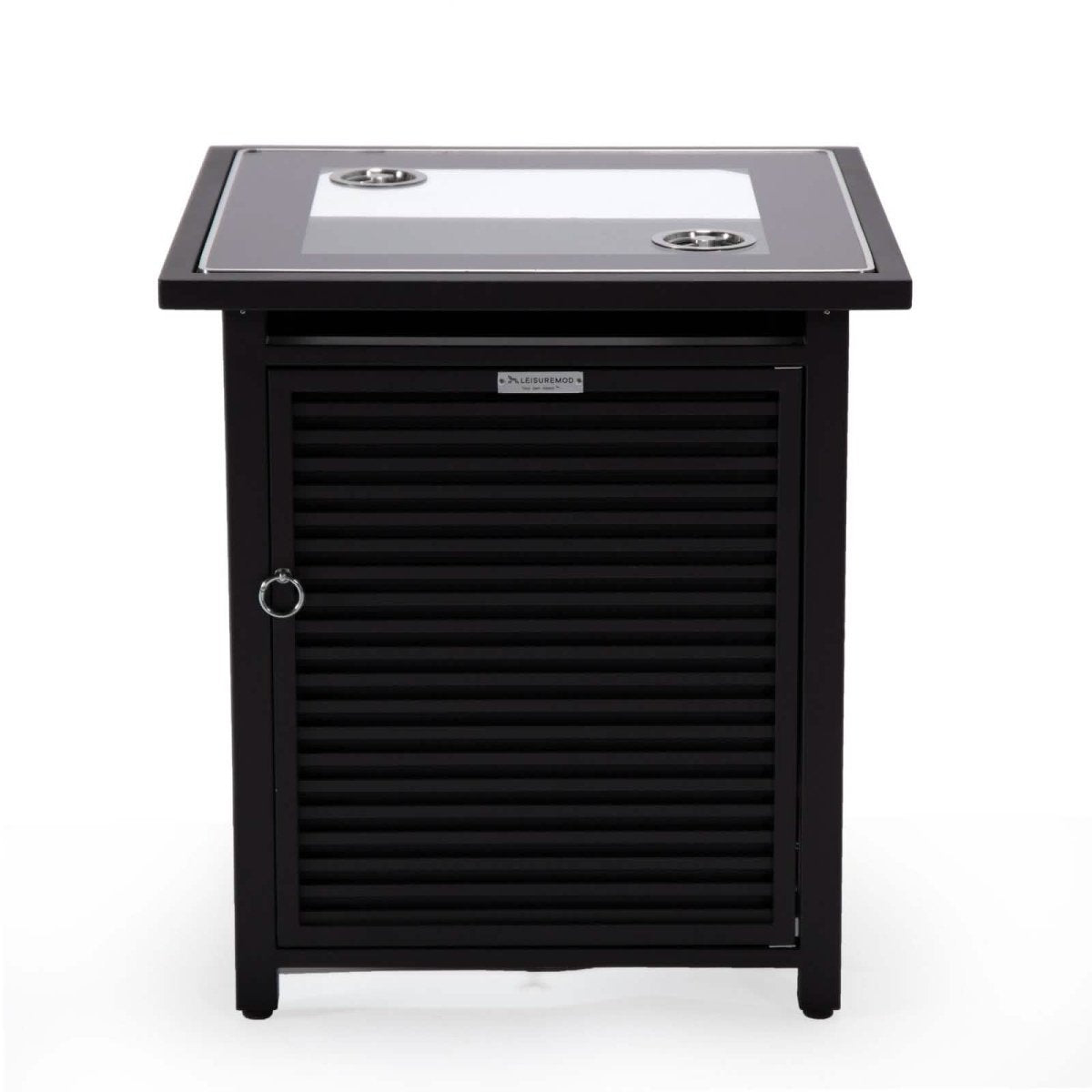 Walbrooke Outdoor Patio Square Fire Pit and Tank Holder with Slats Design