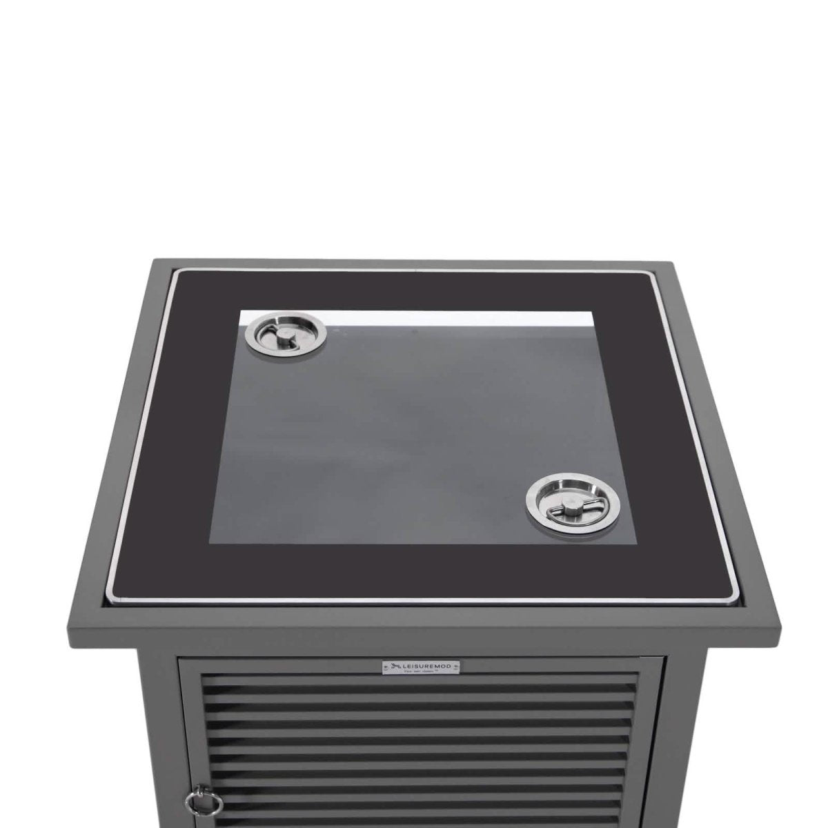 Walbrooke Outdoor Patio Square Fire Pit and Tank Holder with Slats Design