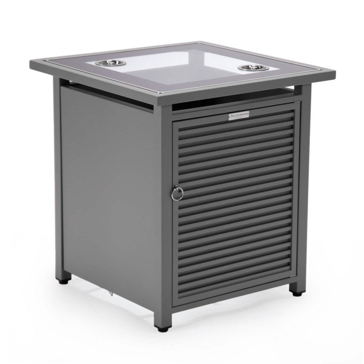 Walbrooke Outdoor Patio Square Fire Pit and Tank Holder with Slats Design