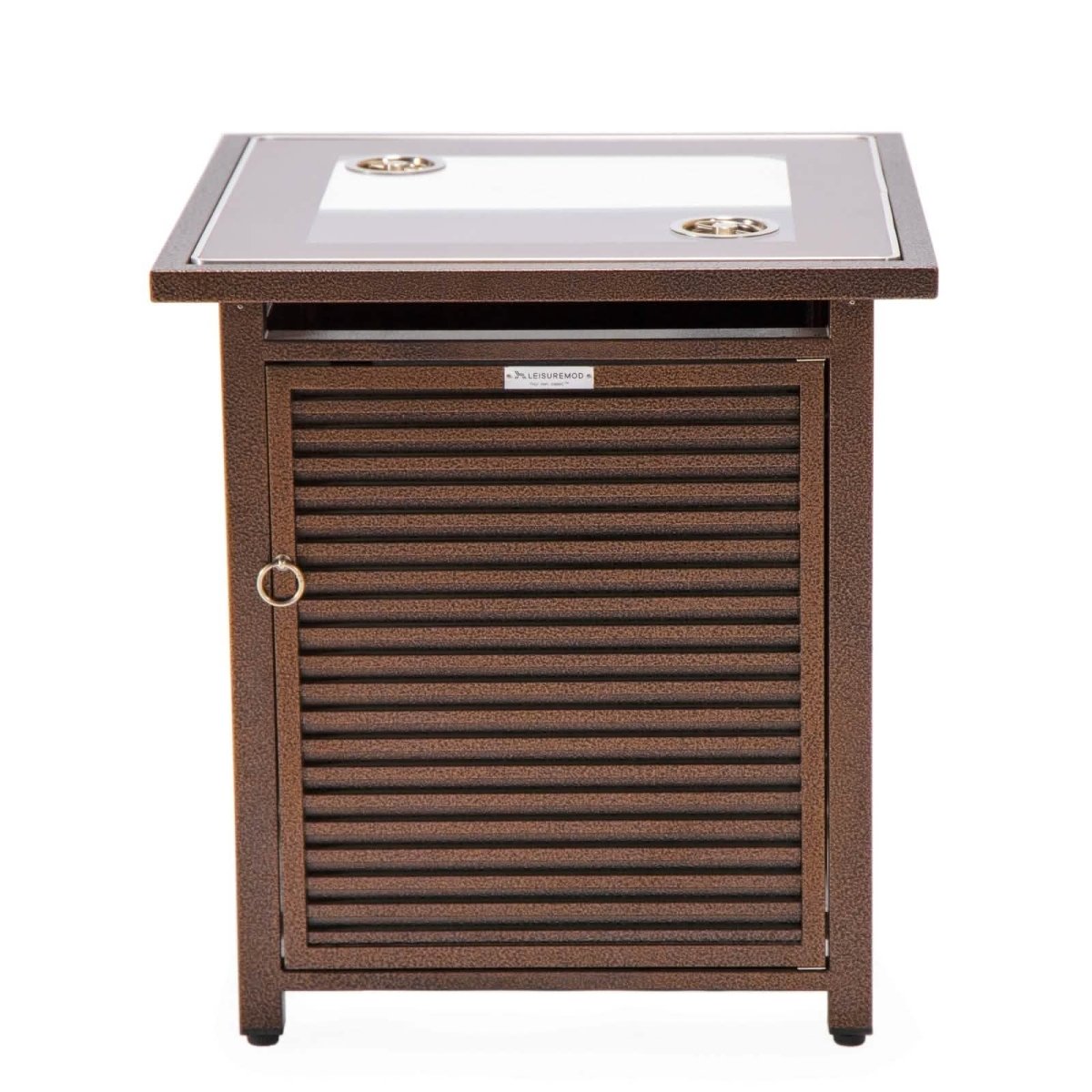 Walbrooke Outdoor Patio Square Fire Pit and Tank Holder with Slats Design