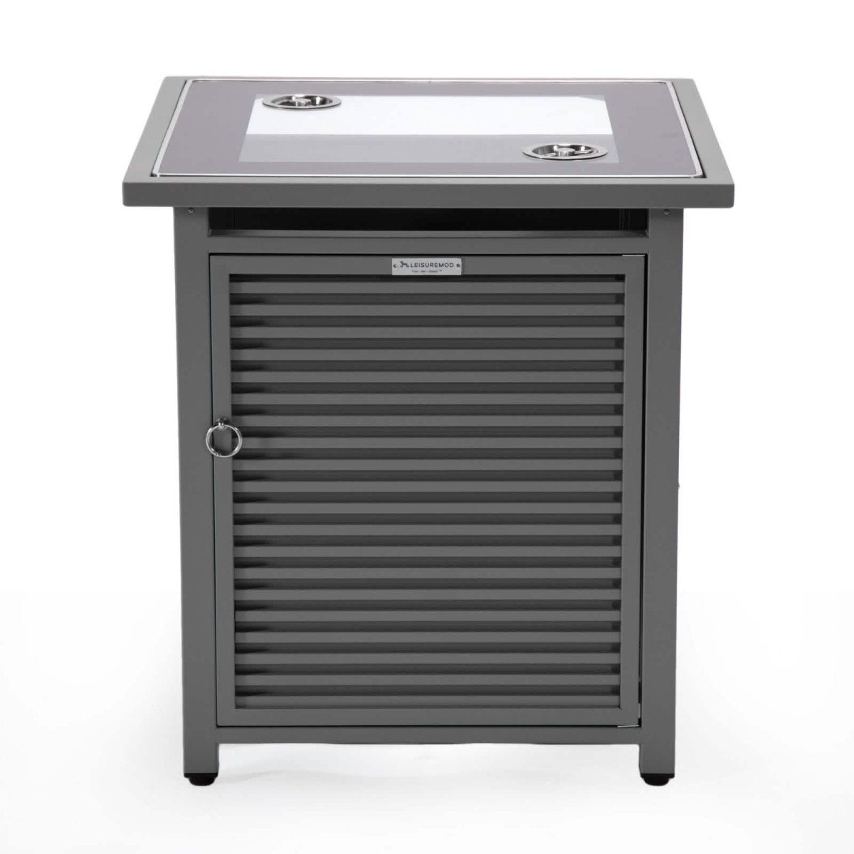 Walbrooke Outdoor Patio Square Fire Pit and Tank Holder with Slats Design