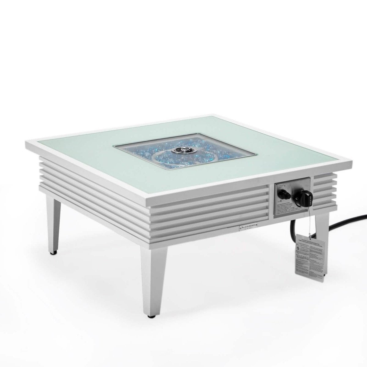 Walbrooke Outdoor Patio Square Fire Pit and Tank Holder with Slats Design
