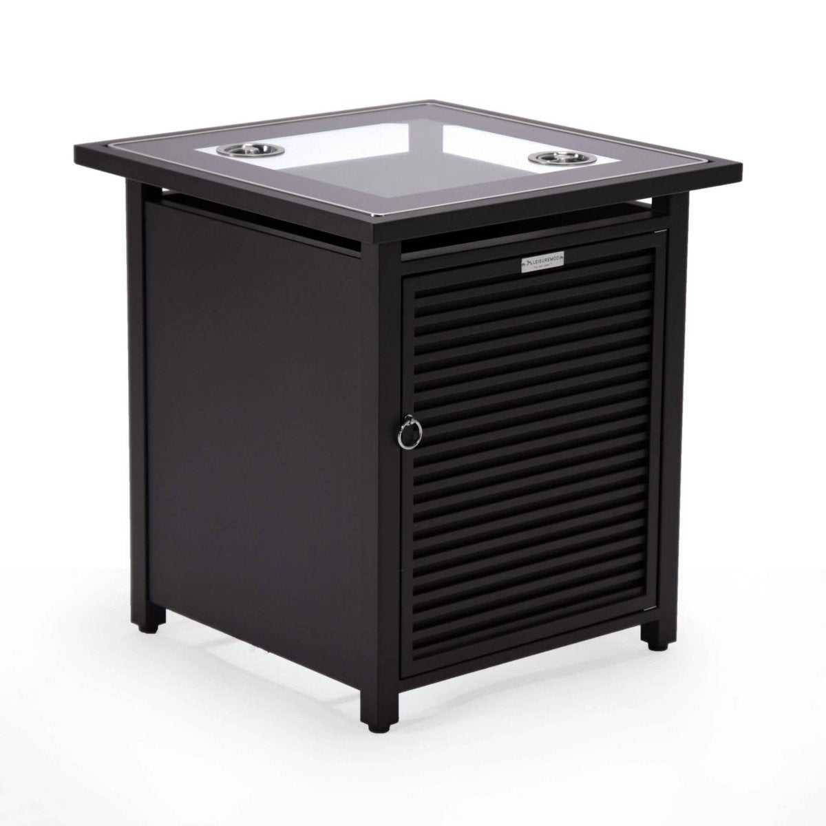 Walbrooke Outdoor Patio Square Fire Pit and Tank Holder with Slats Design