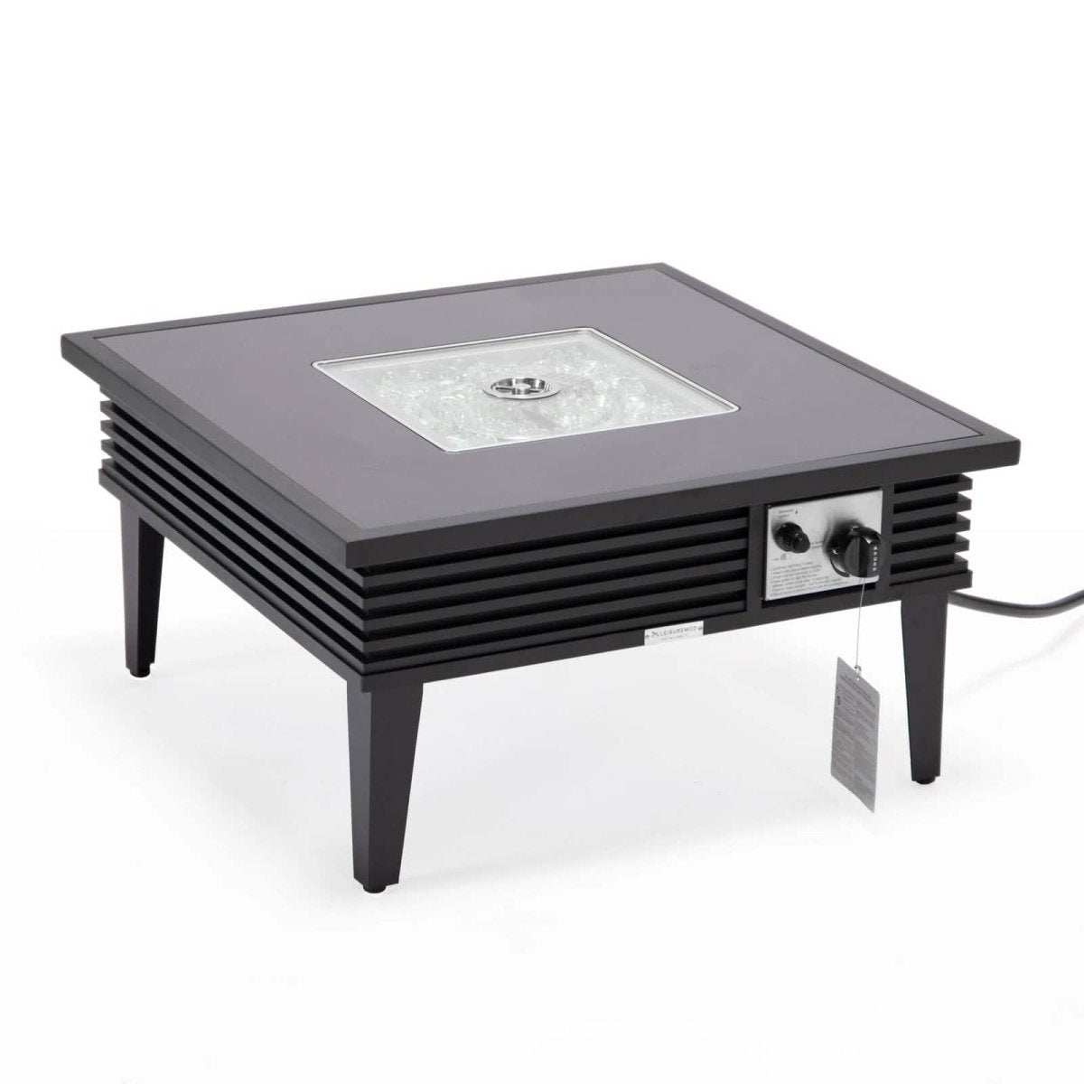 Walbrooke Outdoor Patio Square Fire Pit and Tank Holder with Slats Design
