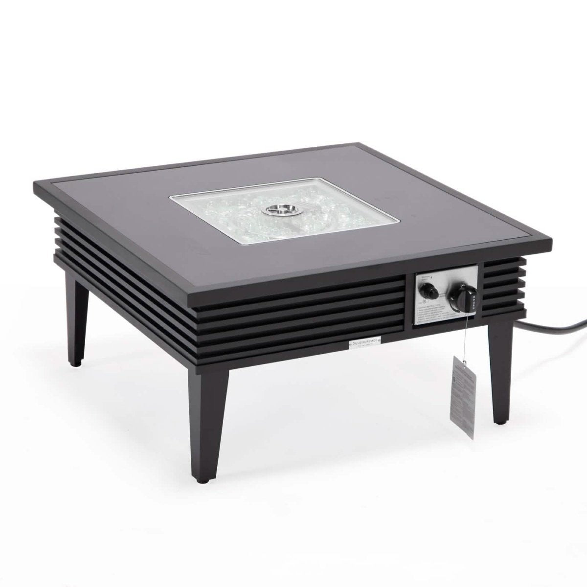 Walbrooke Outdoor Patio Square Fire Pit and Tank Holder with Slats Design