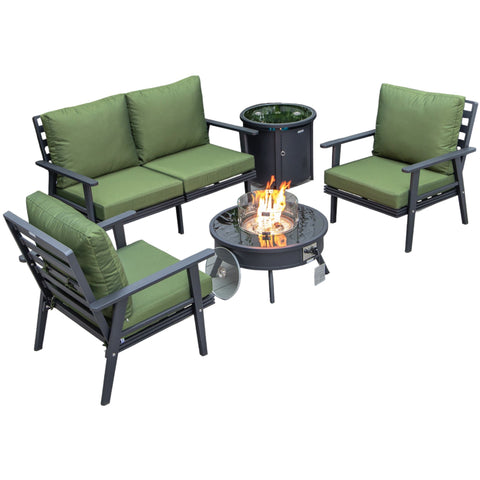 Walbrooke Aluminum Patio Conversation With Fire Pit Table & Tank Holder