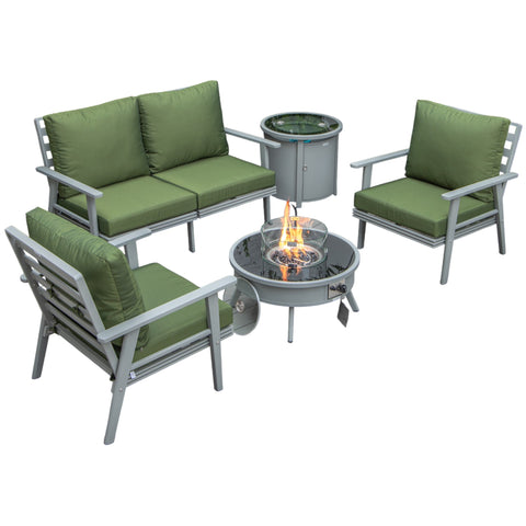 Walbrooke Aluminum Patio Conversation With Fire Pit Table & Tank Holder