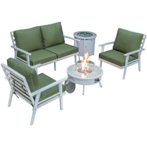 Walbrooke Aluminum Patio Conversation With Fire Pit Table & Tank Holder