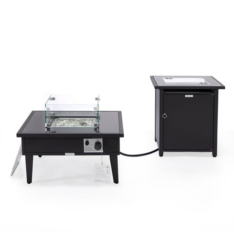 Walbrooke Outdoor Patio Square Fire Pit and Tank Holder
