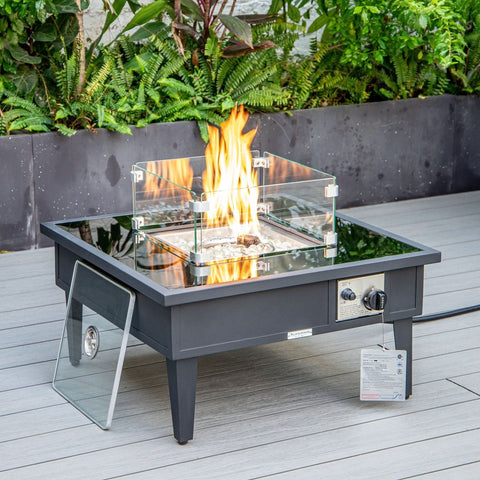 Walbrooke Outdoor Patio Square Fire Pit and Tank Holder