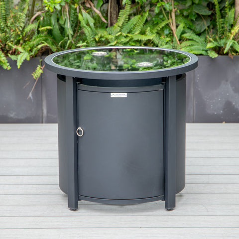 Walbrooke Aluminum Patio Conversation With Fire Pit Table & Tank Holder