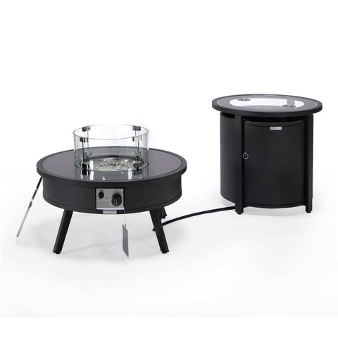 Walbrooke Outdoor Patio Round Fire Pit and Tank Holder