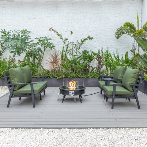 Walbrooke Aluminum Patio Conversation With Slats Design Fire Pit Table & Tank Holder