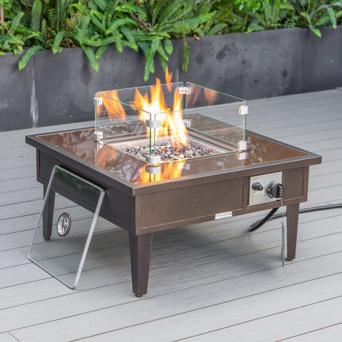 Walbrooke Aluminum Patio Conversation With Fire Pit Table & Tank Holder