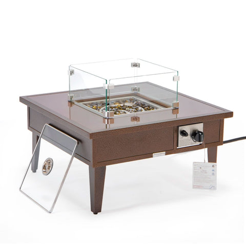 Walbrooke Outdoor Patio Square Fire Pit and Tank Holder