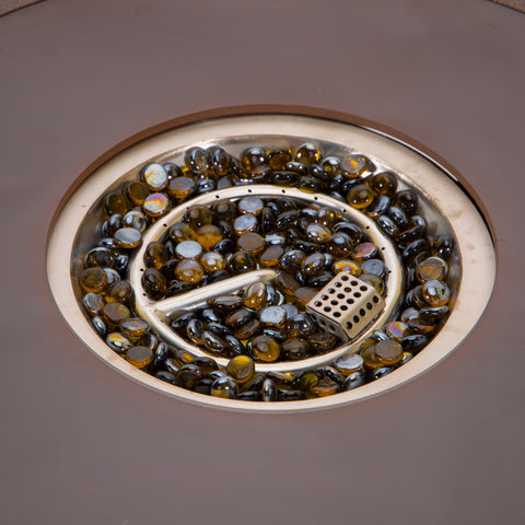 Walbrooke Modern Outdoor Round Fire Pit Table with Powder-Coated Aliuminum Frame and Slats/Non Slats Design