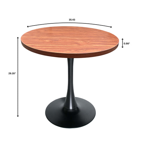 Bristol 5-Piece Dining Set with 36" Round Dining Table with Cognac Brown MDF Top and Black Base 4 Leather Dining ChairsElevate your dining experience with the Bristol 5-Piece Dining Set. Featuring a sleek 36" round table with a Cognac Brown MDF top and a