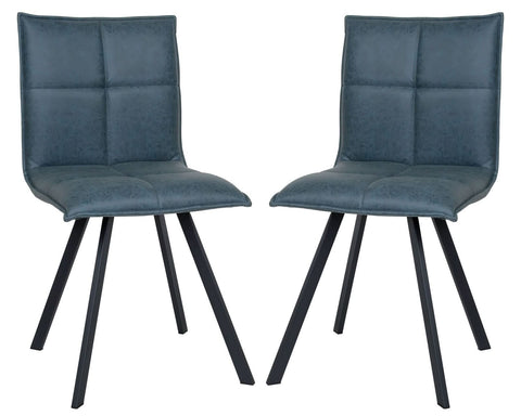 Wesley Modern Leather Dining Chair With Metal Legs Set of 2