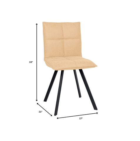 Wesley Modern Leather Dining Chair With Metal Legs Set of 4