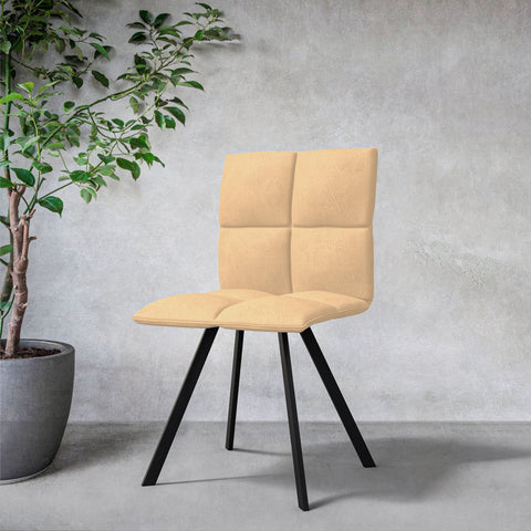 Wesley Modern Leather Dining Chair With Metal Legs Set of 4