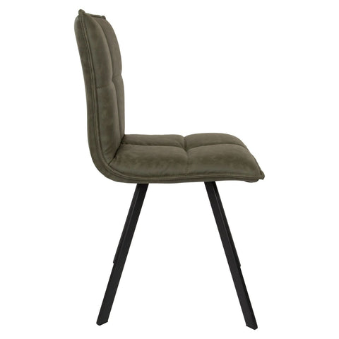 Wesley Modern Leather Dining Chair With Metal Legs Set of 2